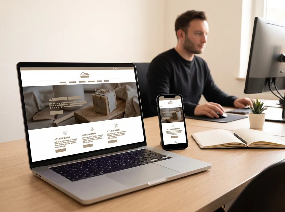 Responsive Website auf Laptop und Smartphone